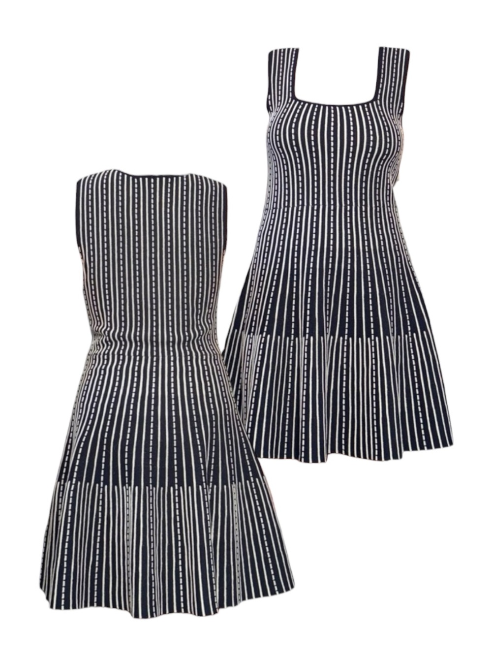 NWOT Zara Navy and White Striped Knit Dress